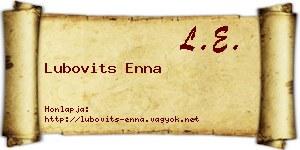 Lubovits Enna névjegykártya